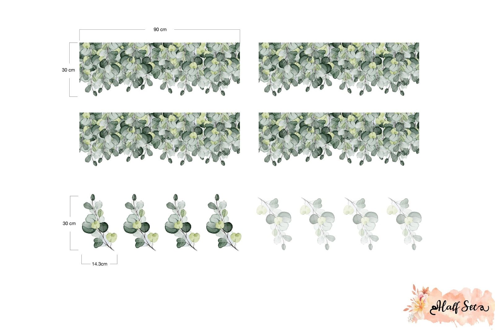 Green Leaf Jungle Wall Decals Removable Wallpapers, Wall Stickers